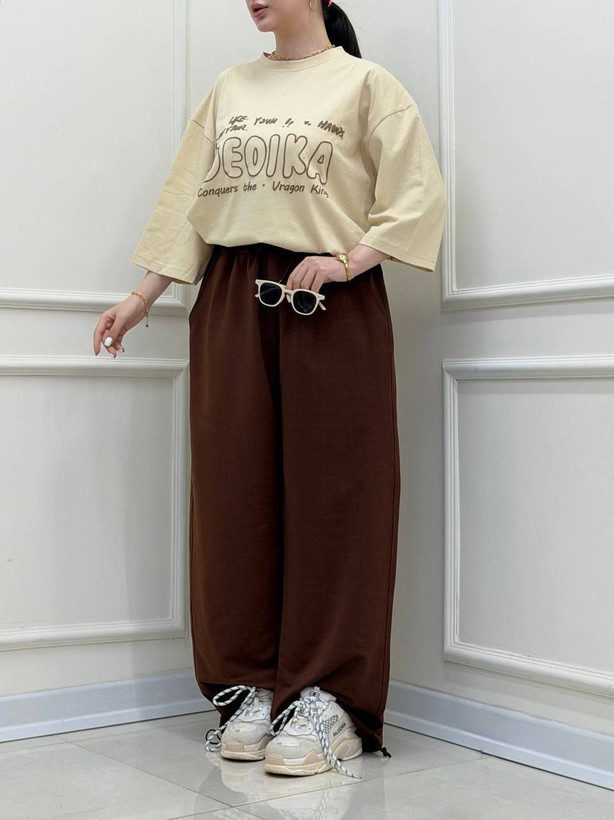 ست تیشرت شلوار زنانه انیمه مدل Deoika