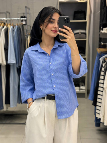 شومیز راه راه زنانه مدل تارا