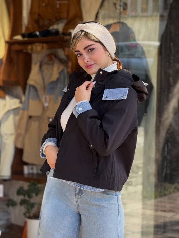 کاپشن بارونی ترکیبی زنانه